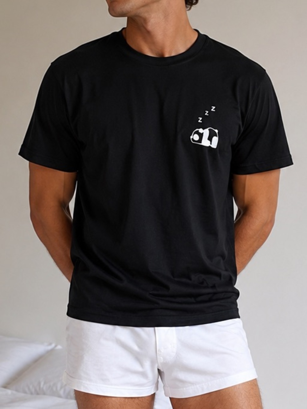 PANDA 🐼 Men's XL Black Short Sleeve Tee T-shirt